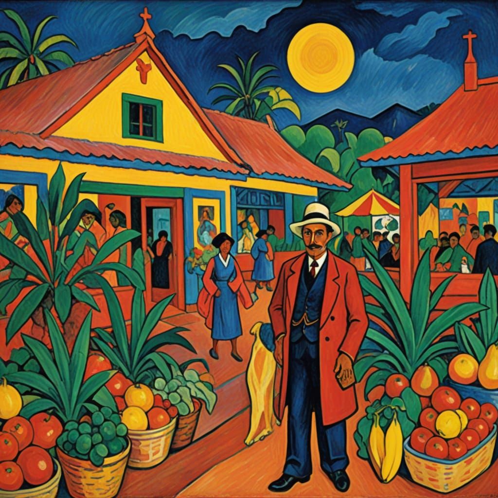 Supermarket Aisle in Expressionist Style