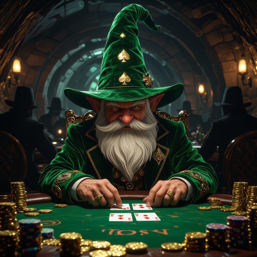 Gnome's High-Stakes Poker Game in Underground Casino