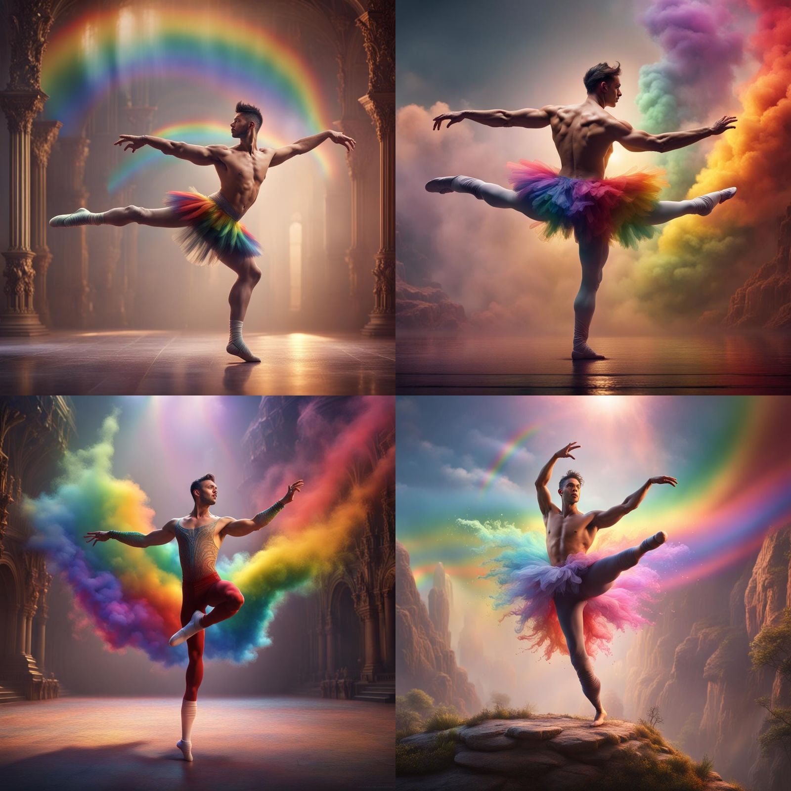 Rainbow Ballet: A Fantastical Digital Art Piece
