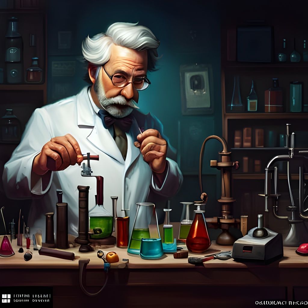 Dr. Otto Octavius in Hyperdetailed Chemistry Lab
