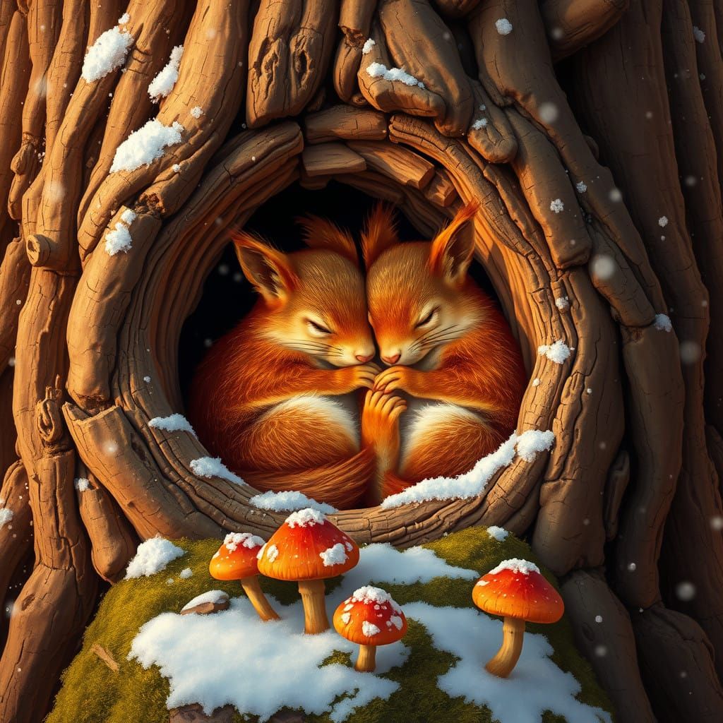 Surreal Winter Wonderland in Hyper-Realistic Style