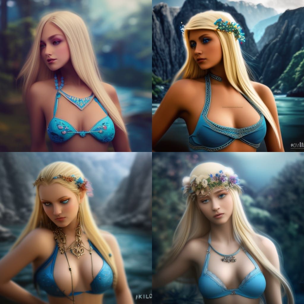 Nordic Princess with Blue Eyes, Detailed Matte Painting