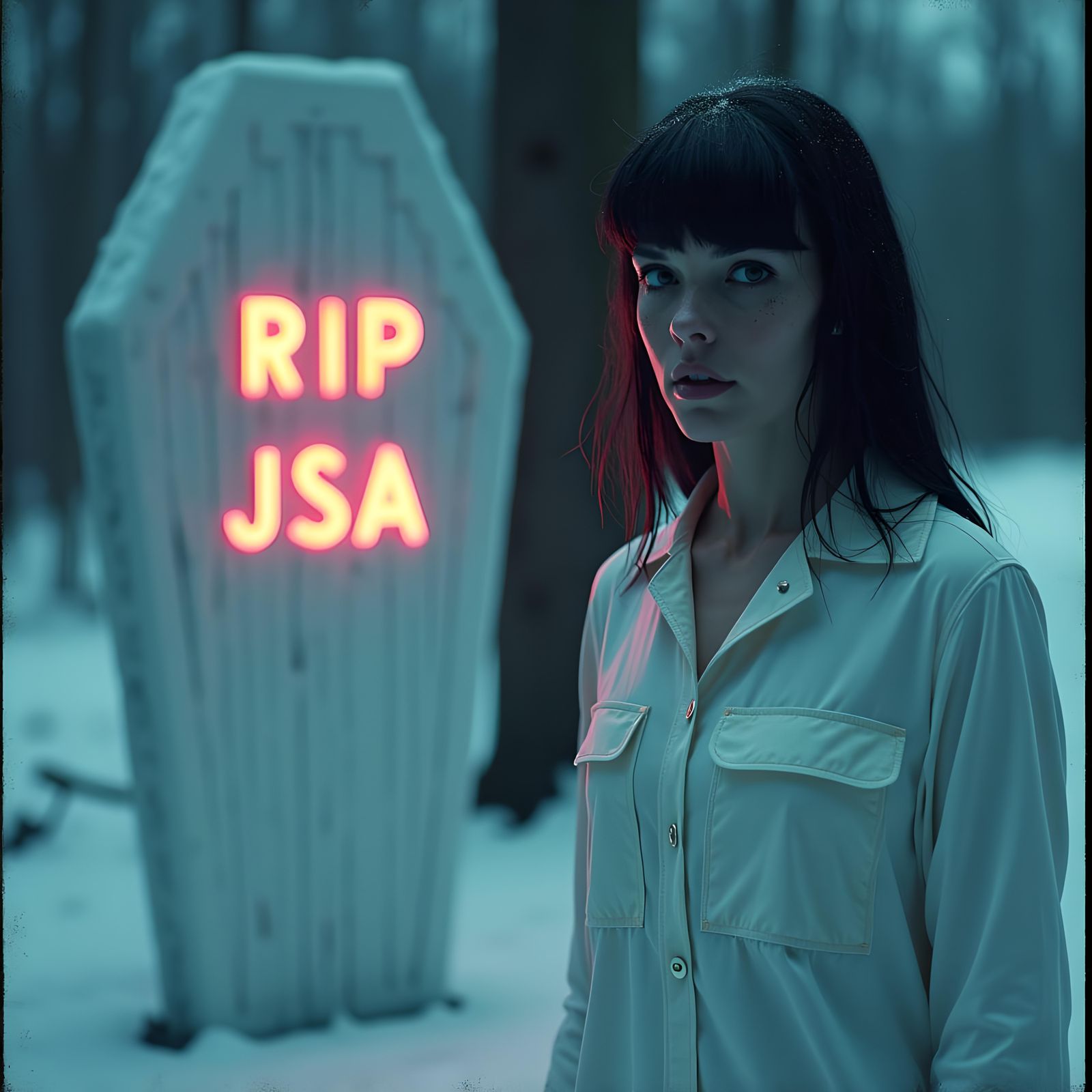 Surreal Hillbilly Screengrab with Ghostly Figure