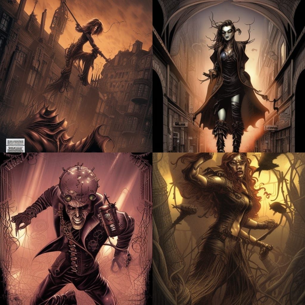 Dark and Scary Steampunk Comic Book Art