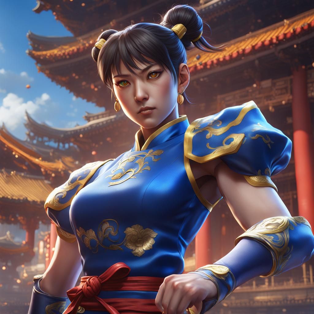 Chun Li: Semi-Realistic Anime Illustration