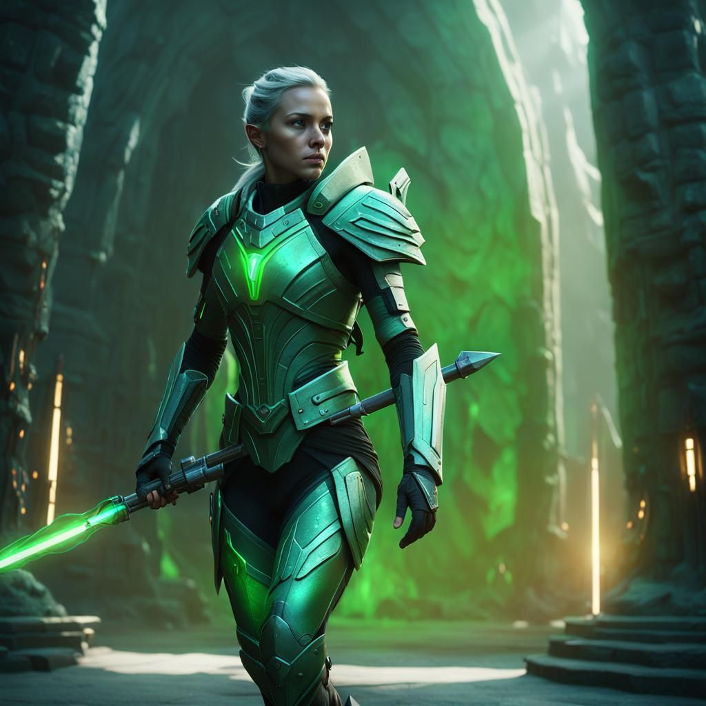 Space Elf Soldier in Digital Matte Painting