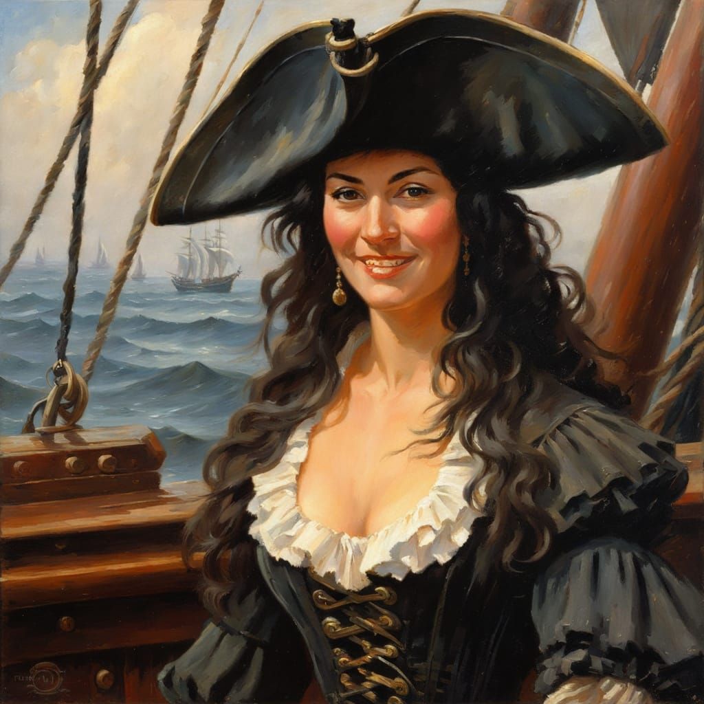 Ethereal Female Buccaneer in Dutch Masterpiece Style
