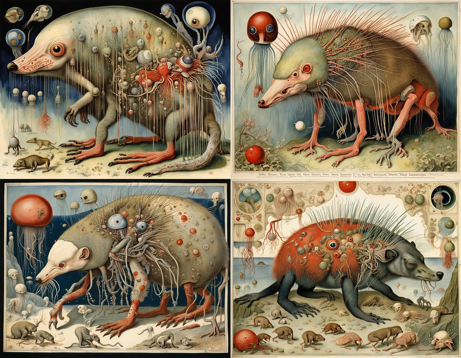 Grotesque Mutant Creature Inspired by Golden Age Illustratio...