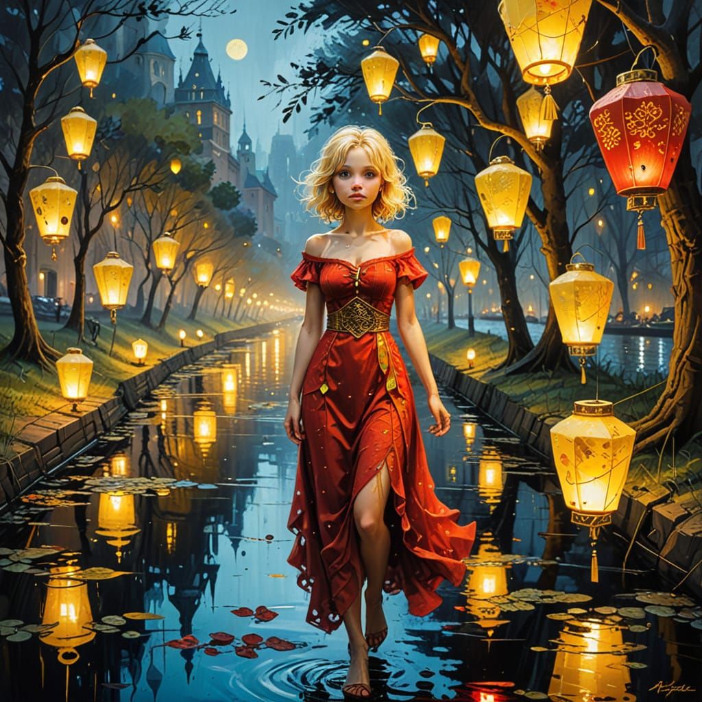 Steampunk Lantern Festival in Klimt Style