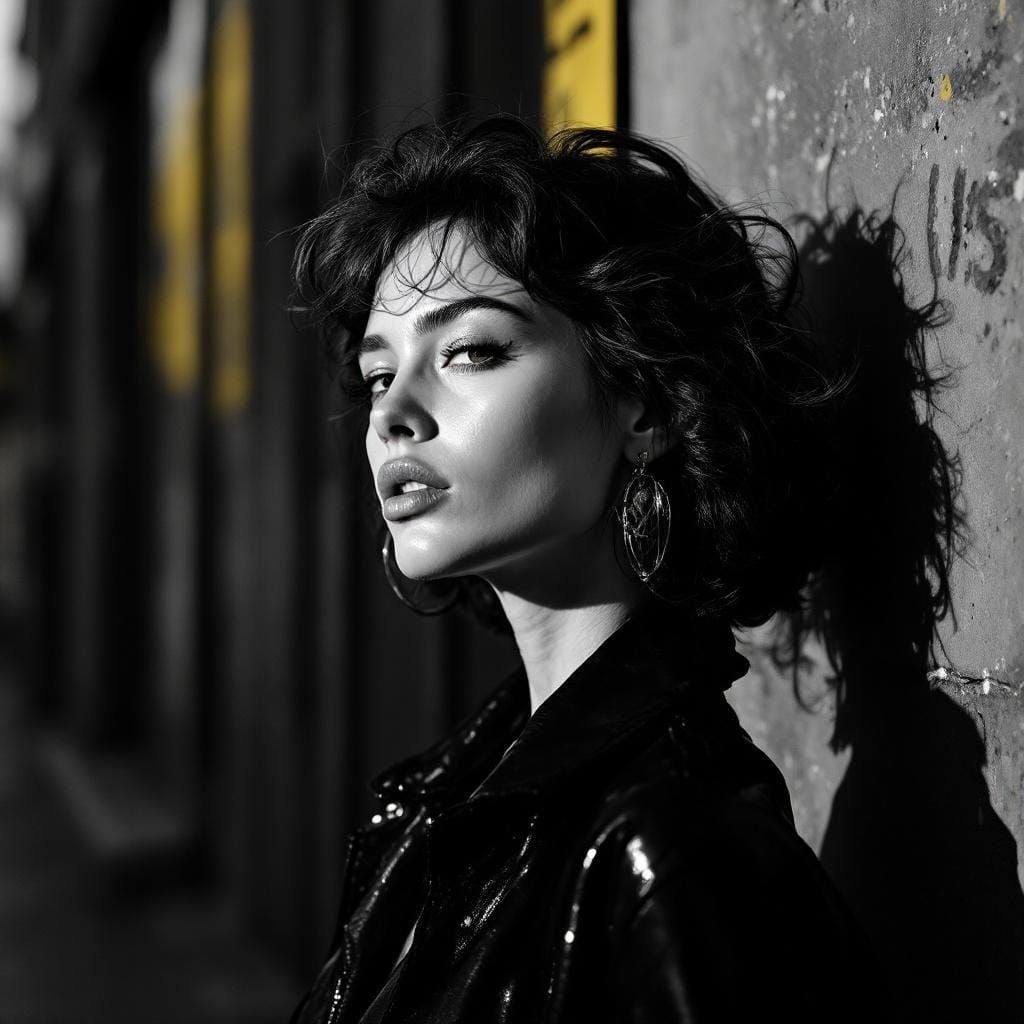 Striking Portrait in Avedon and Fairey Style