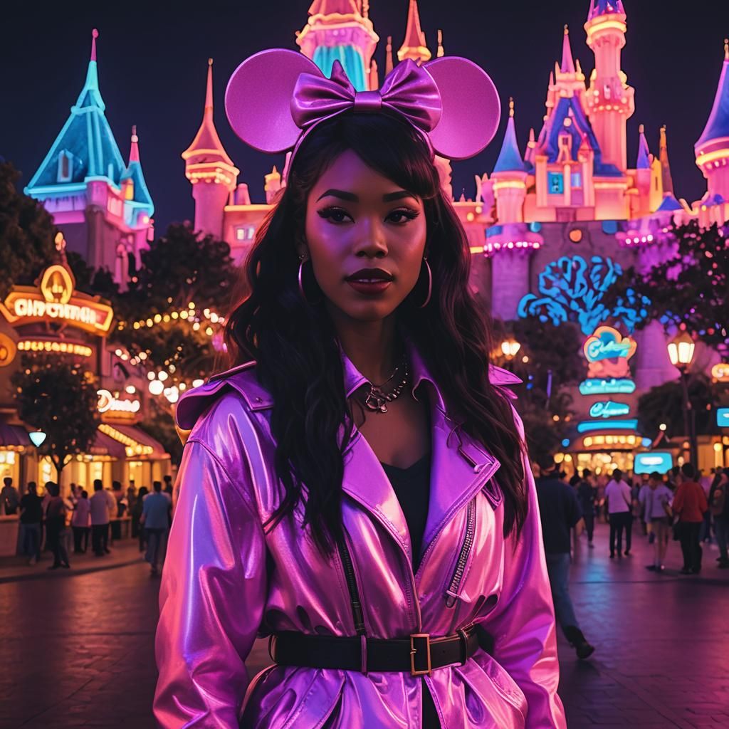 Shakira Sings at Disneyland: Synthwave Neon Retro