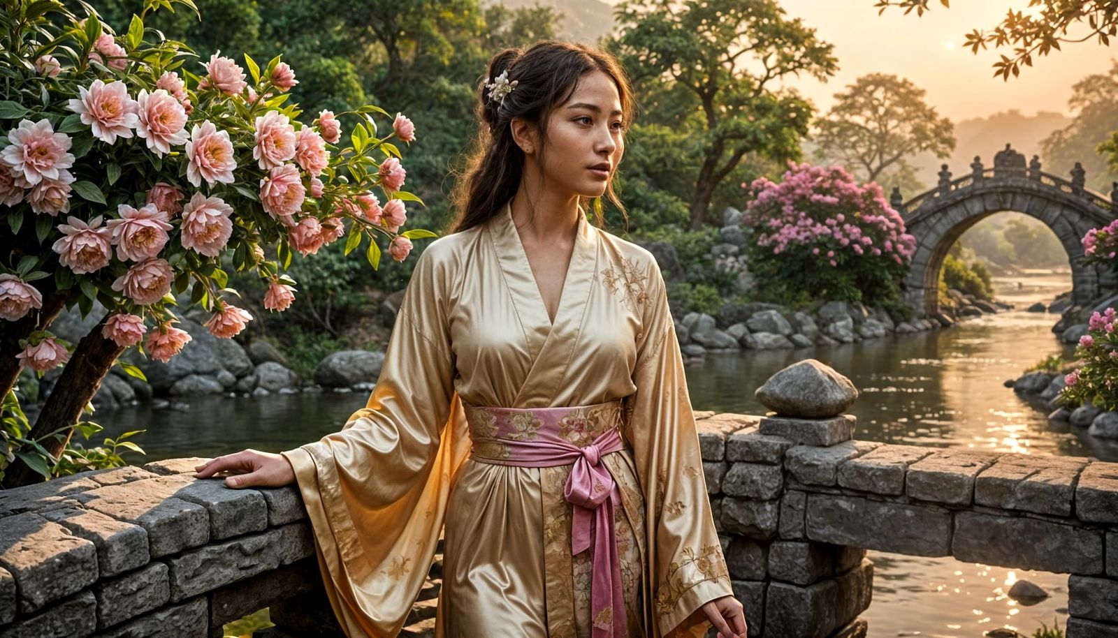 Reunion at Petal Bridge: Ancient Peaks and WuXia Beauty