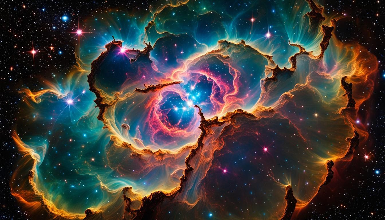 Bubble Nebula: Sharpless 162 in Detailed Light