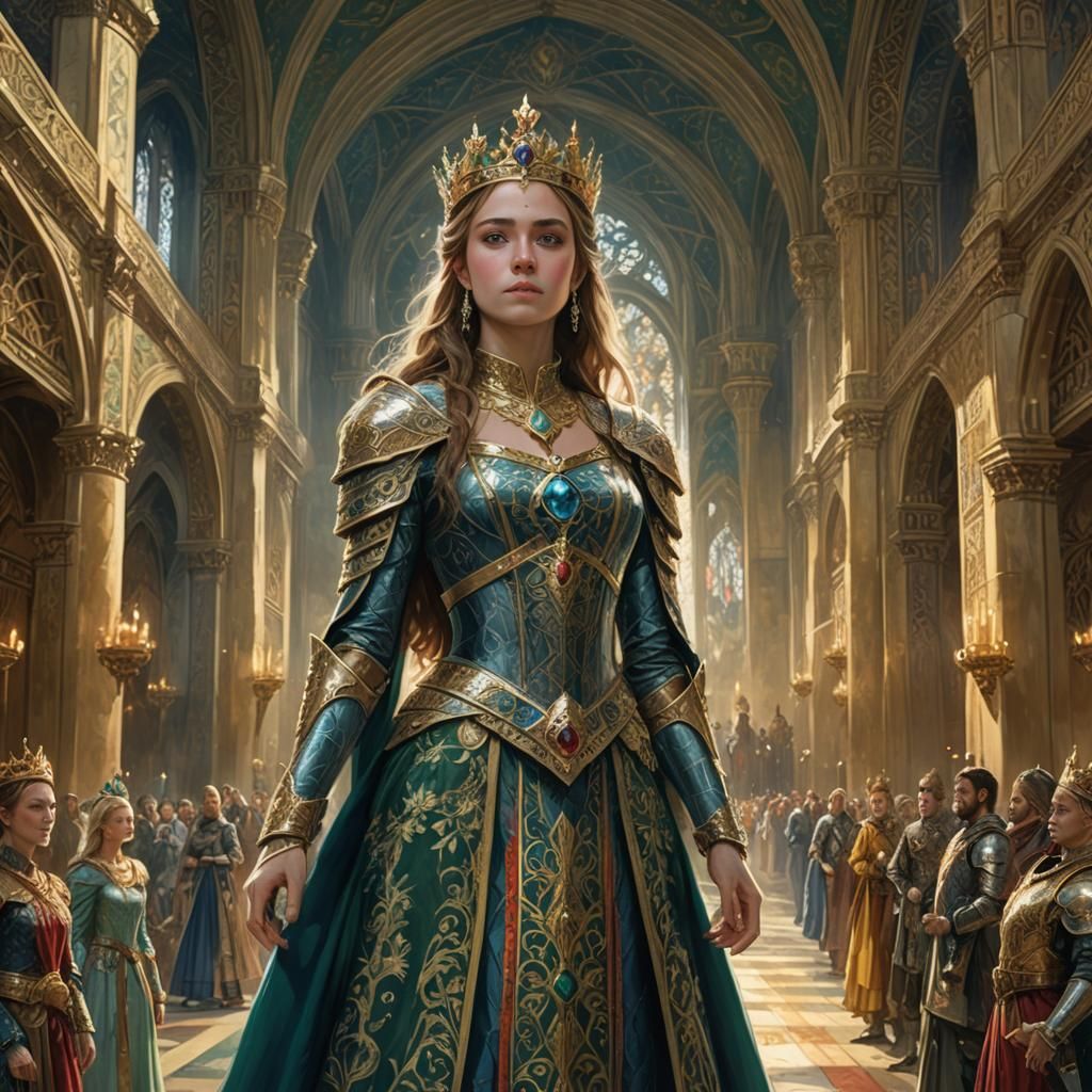 Princess in Grand Hall: Fantasy Concept Art
