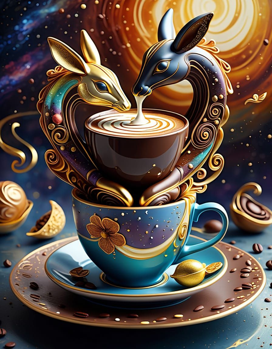 Sumptuous Chocolate Sculpture in Surreal Space