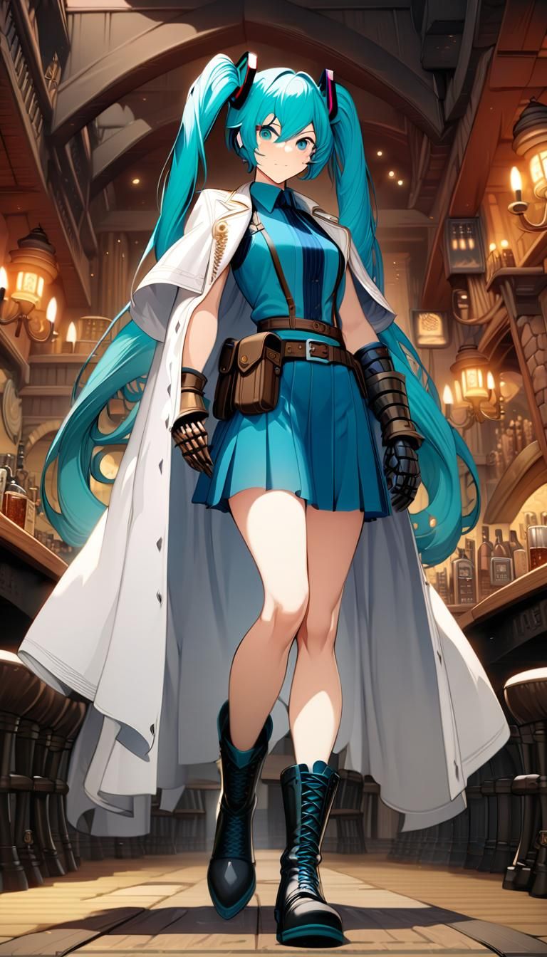 Hatsune Miku as Fantasy Adventurer in Yoshida Style