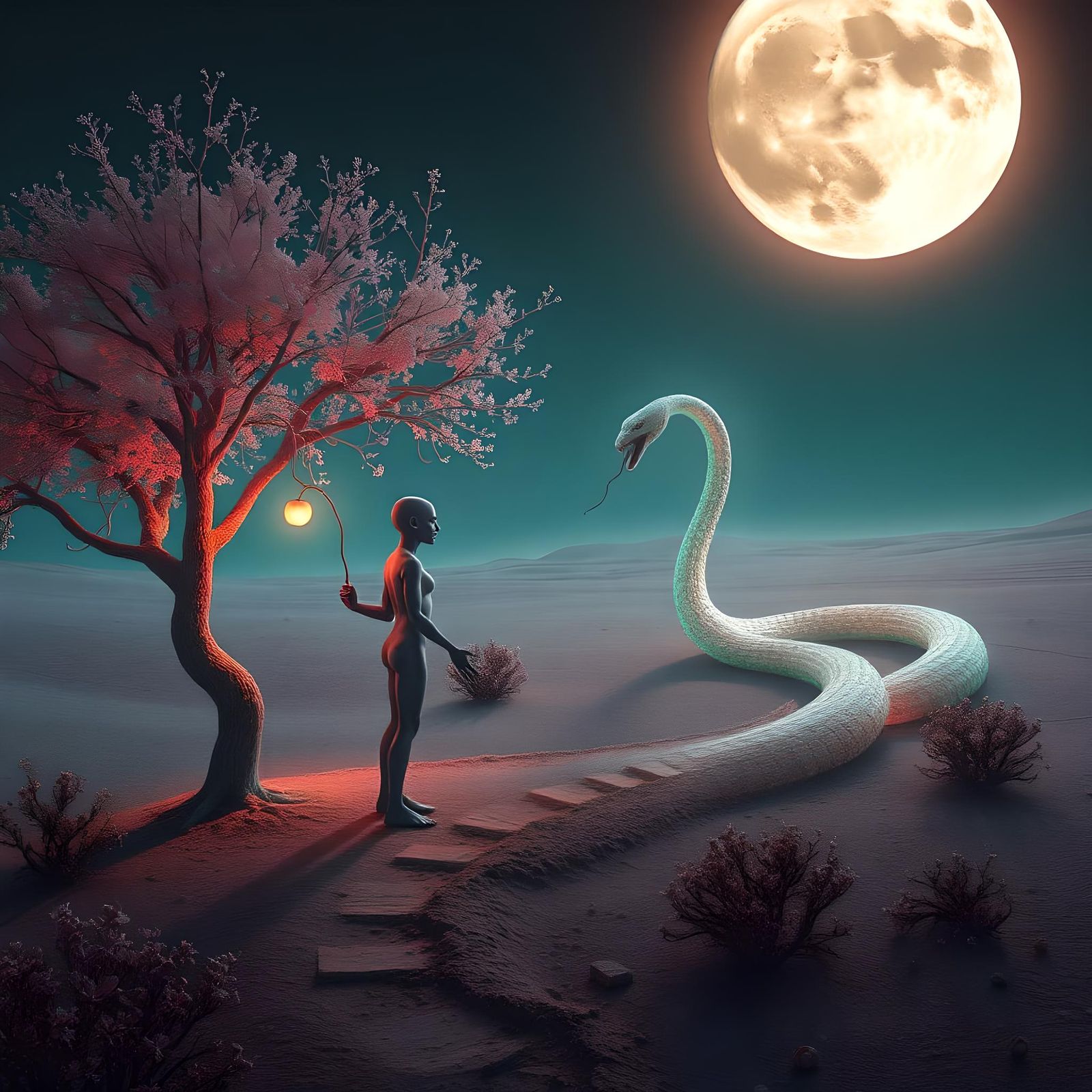 Alien Adam and Eve in a Biocosmic Desert