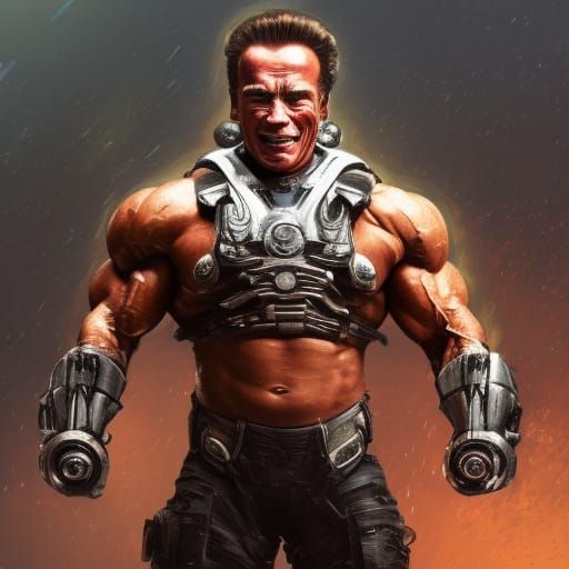 Arnold Schwarzenegger as Judge Dredd in 8K