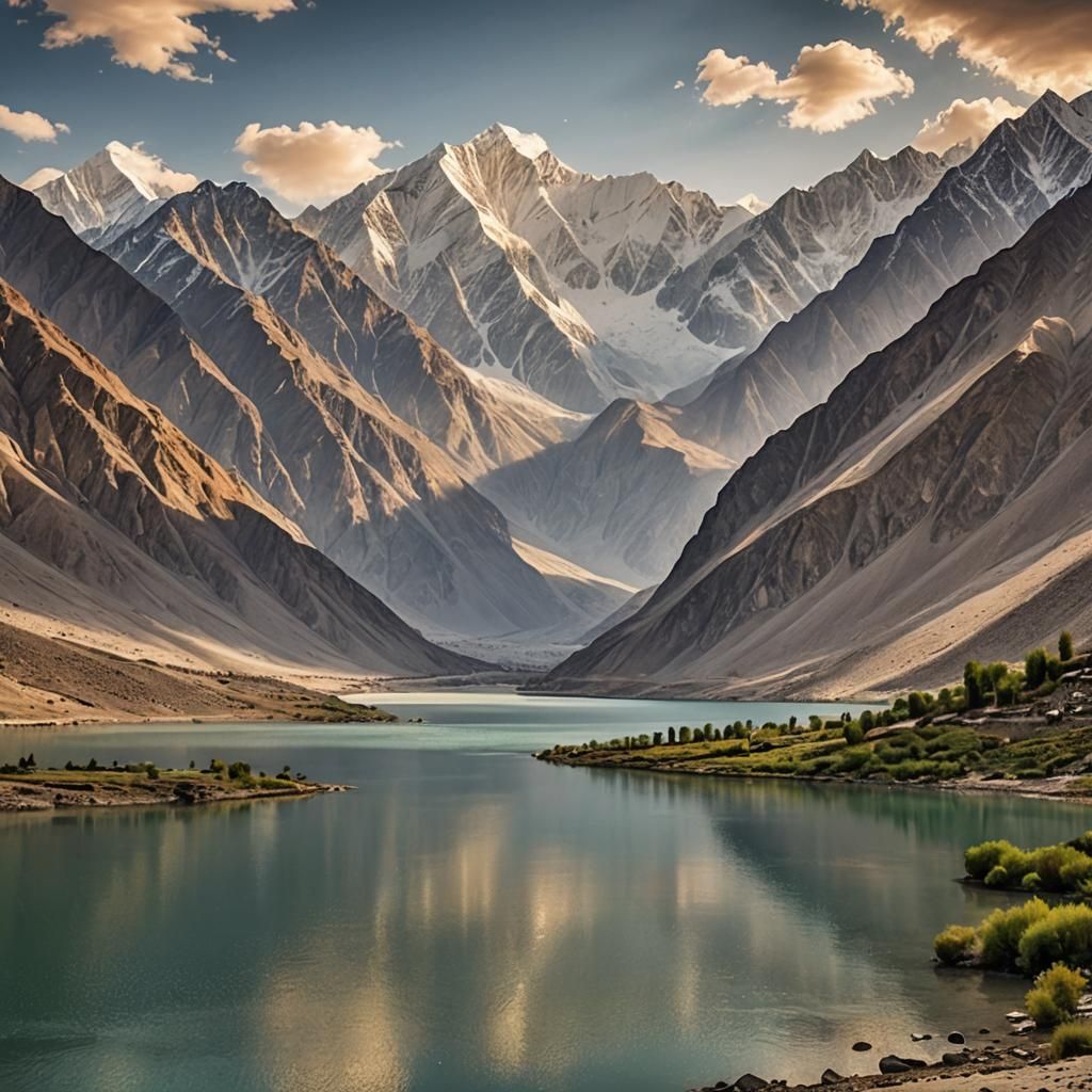 Serene Gilgit Baltistan Mountain Range at Sunset