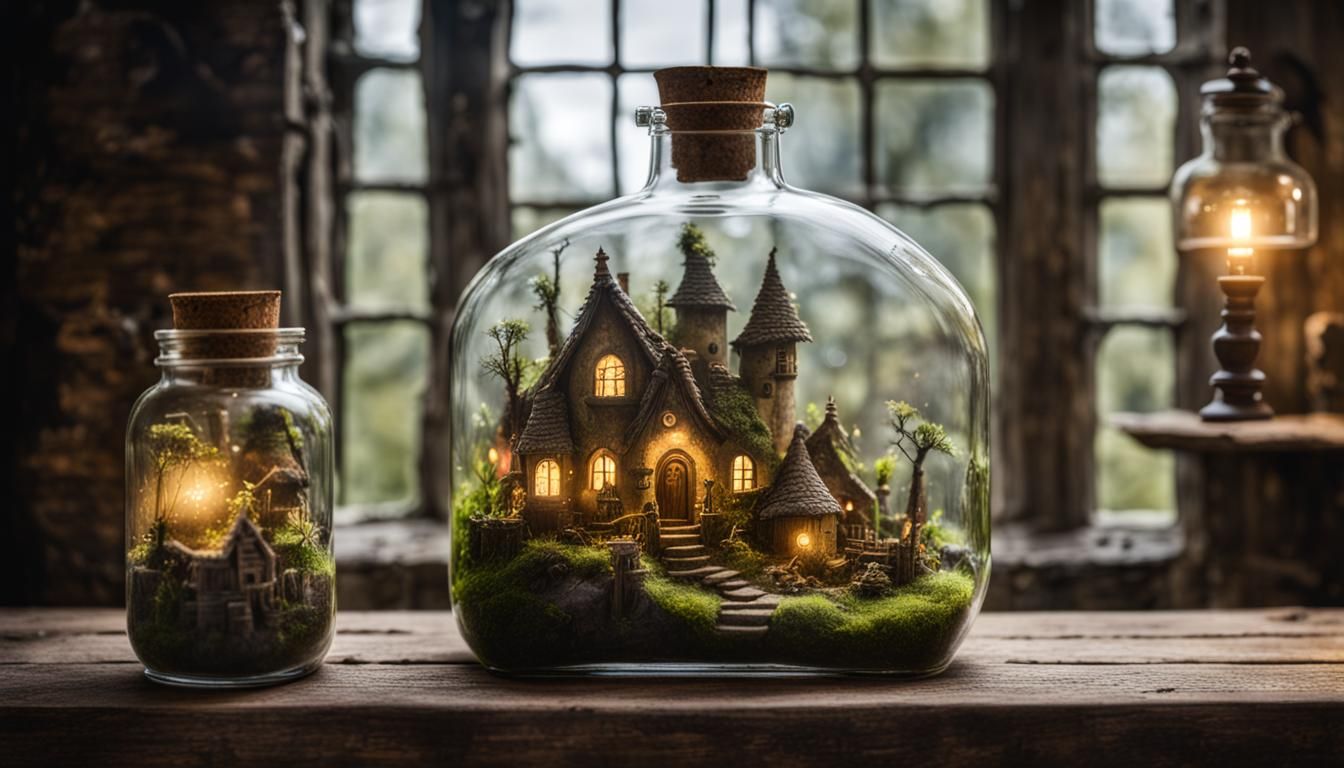 Fantastical Fairy Village in a Bottle