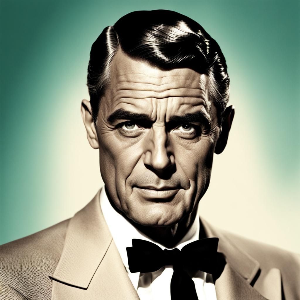 Cary Grant Portrait in Abstract Style