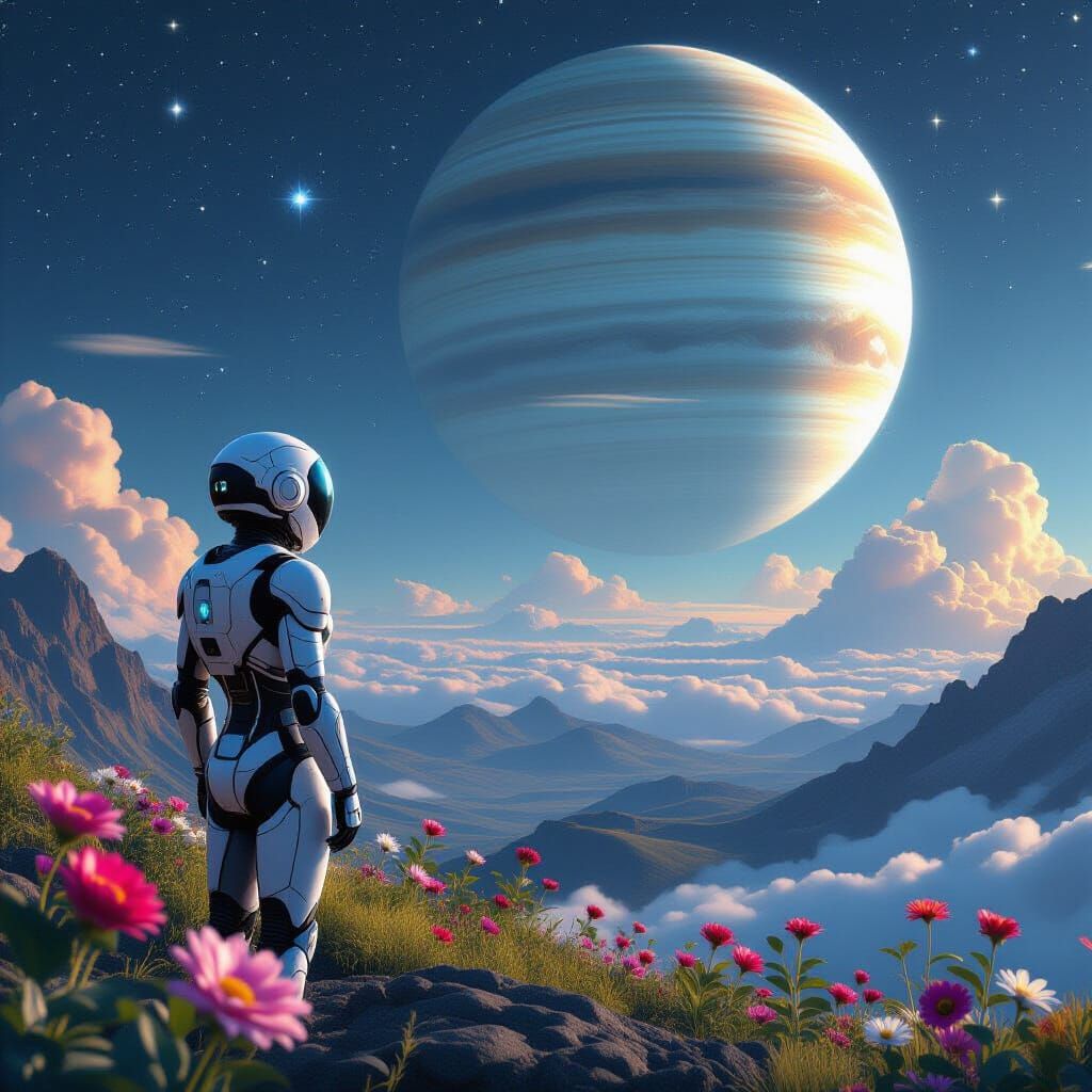 Android Dreams of Flowers on Jupiter Moon