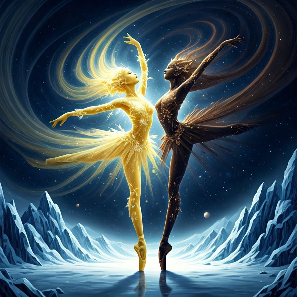 Celestial Ballet: Ethereal Dancers in a Cosmic Dream