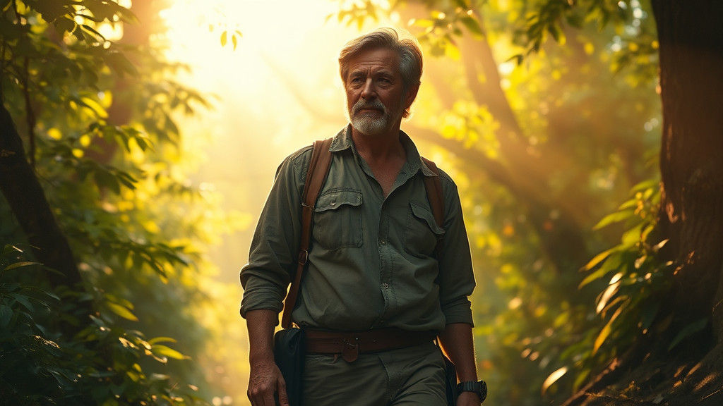 Contemplative Figure in Forest, Classical Painting Style