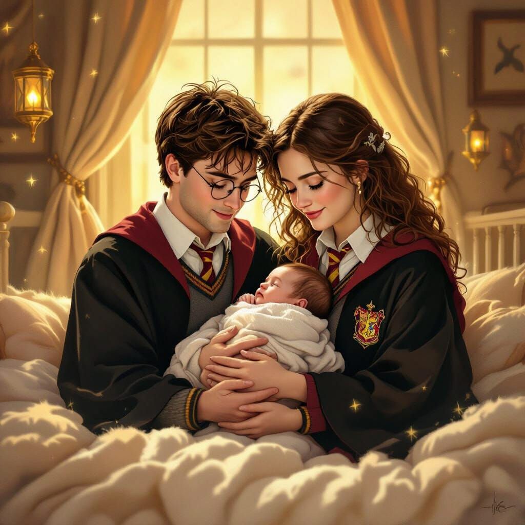 Harry Potter & Hermione's Baby in Cozy Nursery