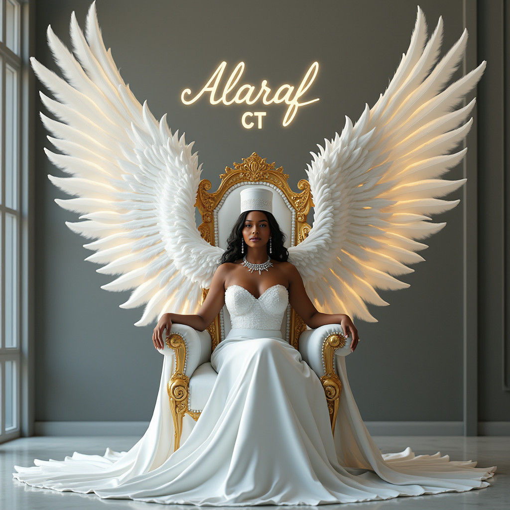 Elegant Woman with Wings in Fantasy Concept Art Style