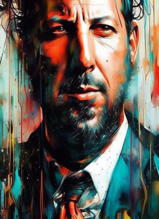 Adam Sandler Portrait as Textured Speedpaint