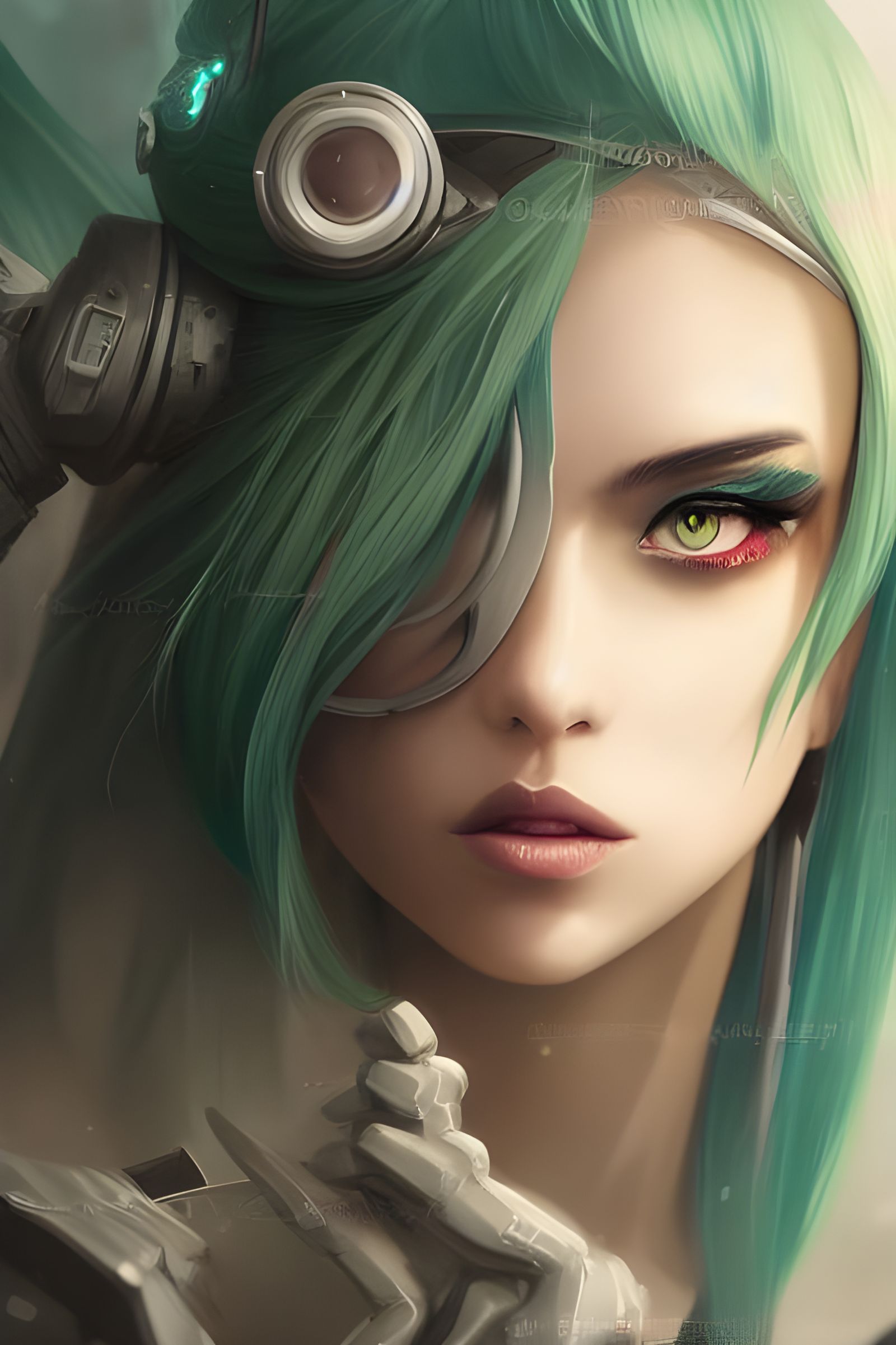 Cyberpunk Dark Elf Goddess in Hyper-Realistic Illustration