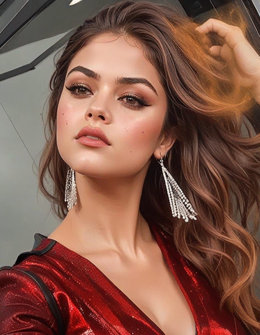 Selena Gomez as Rogue from X-Men in Gritty Comics Style