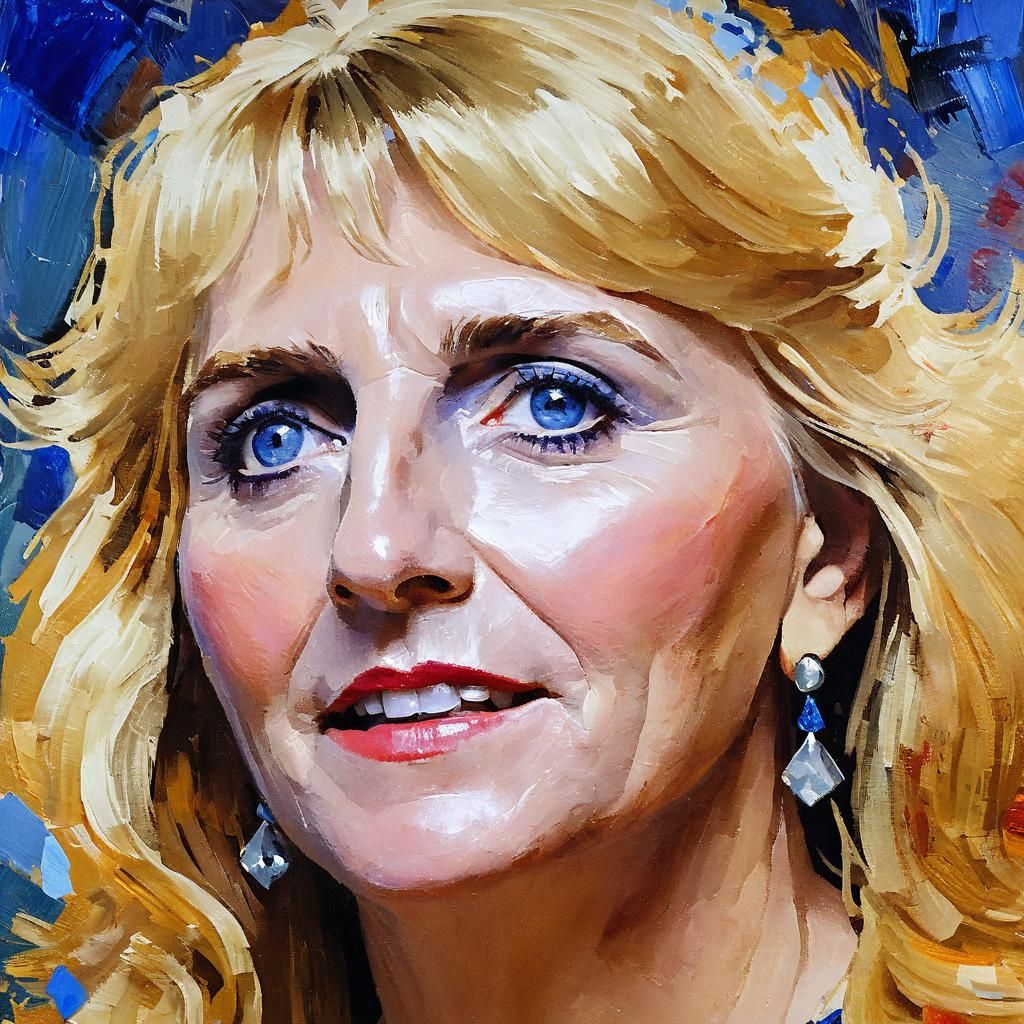 Teresa Singing on Stage in Vibrant Oil Painting