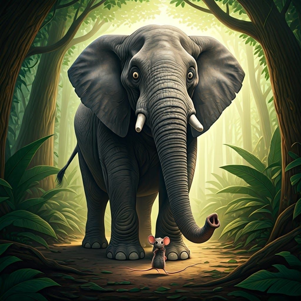Elephant's Comical Fear of a Tiny Mouse