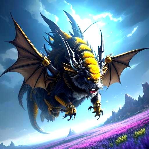 Bumblebee Dragon Portrait in Anime Style