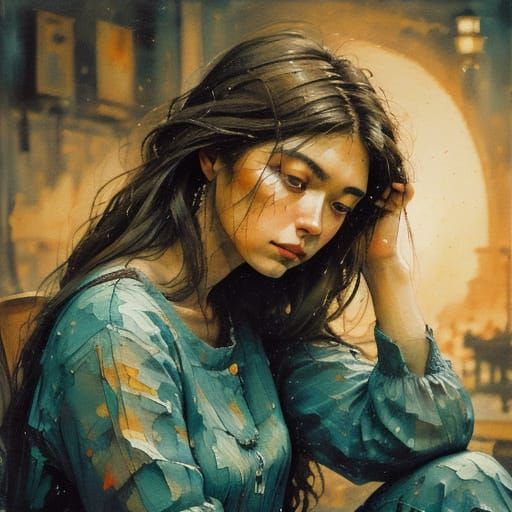 Woman Portrait with Soft Brushstrokes in Oil