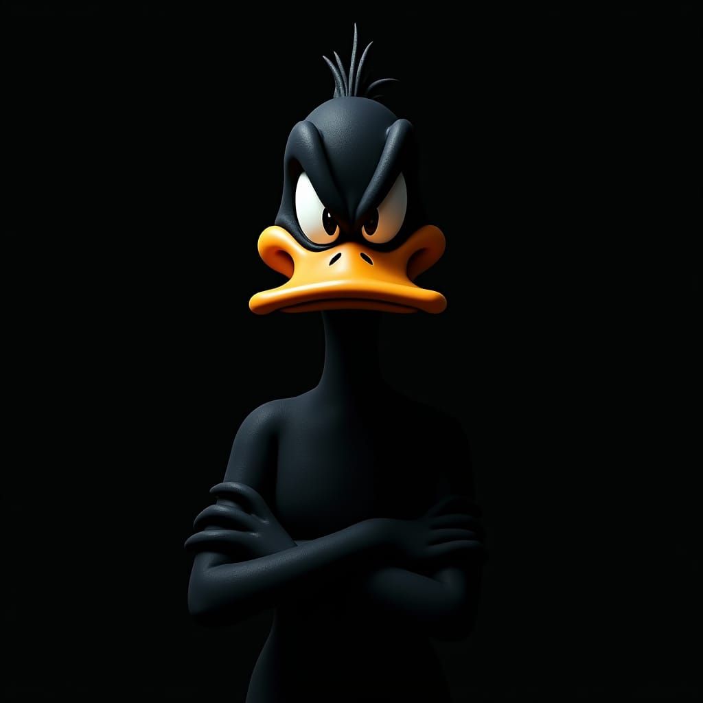 Daffy Duck Scowl in Noir Style