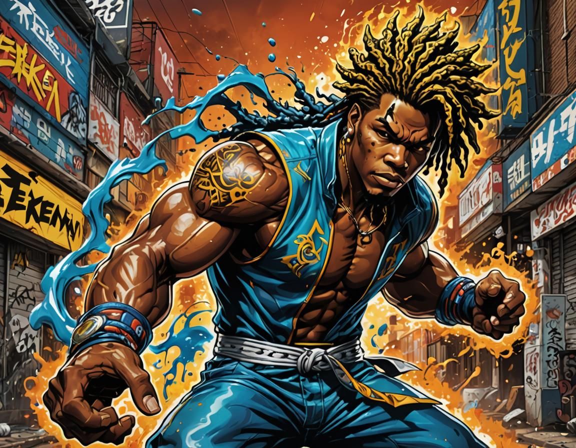 Eddy Gordo, tekken fan art

Mark Brooks and Dan Mumford, comic book art, perfect, smooth graffiti art, splash art, stree...