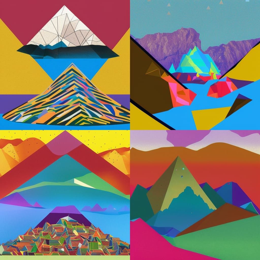 Surreal Book Mountains in Pop Art Style