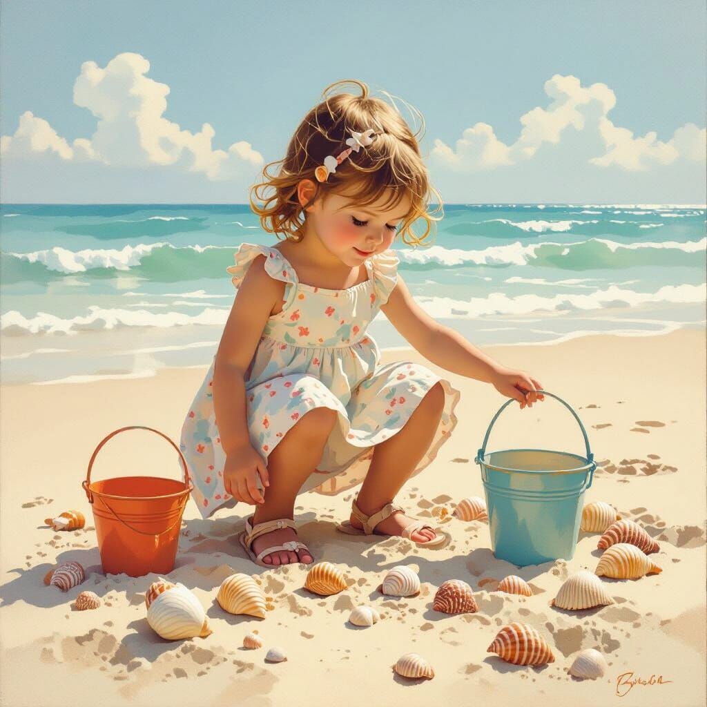 Girl's Beach Day in Whimsical Style