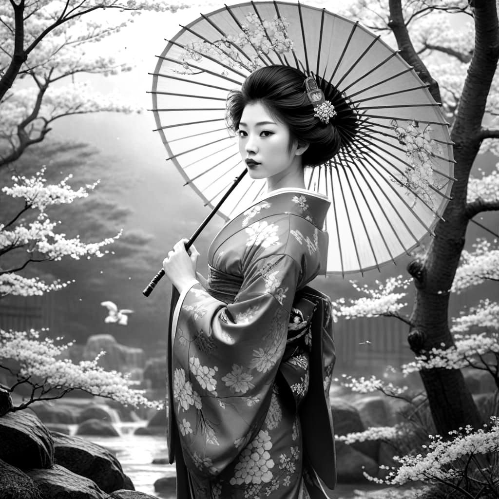 Traditional Japanese Beauty in Vibrant Colors