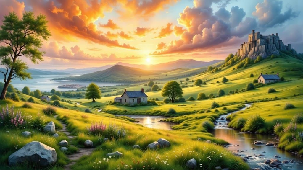 Emerald Ireland Landscape at Golden Hour