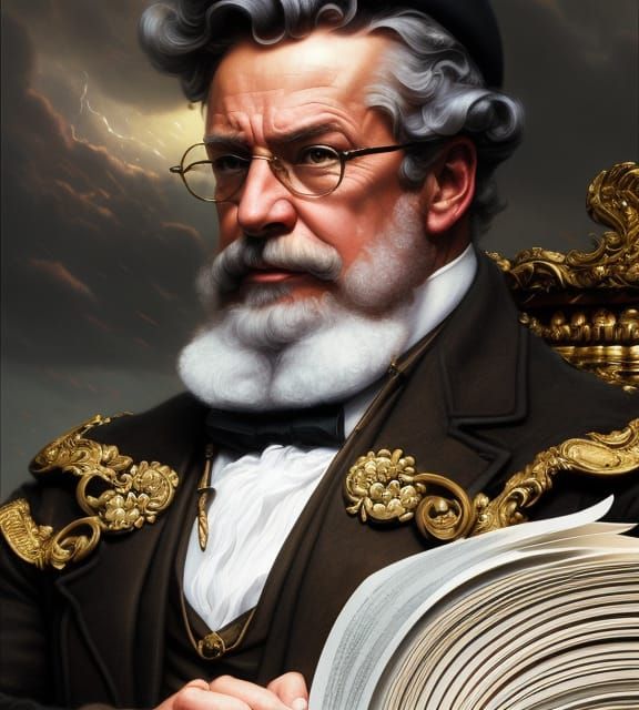 Victorian Librarian in Hyperrealistic Academic Art Style