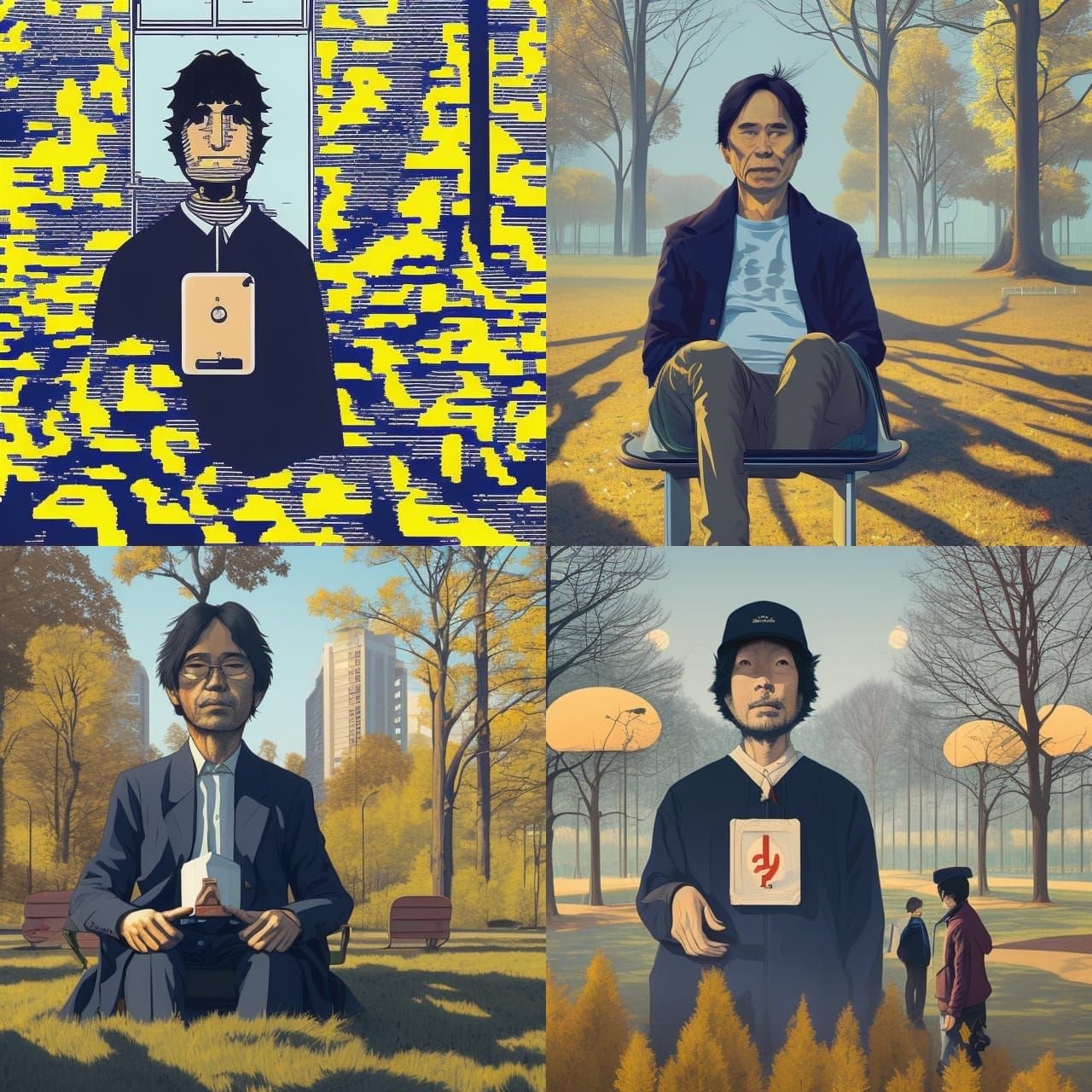 Satoshi Nakamoto Portrait in Retro Dark Academia Style