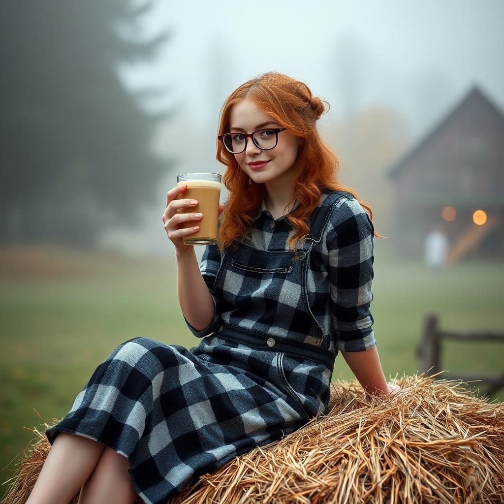 Woman with Latte: Ethereal Fantasy Art