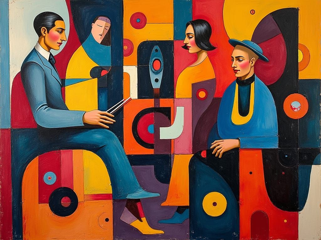 Elegant Jazz Abstract in Vibrant Colors