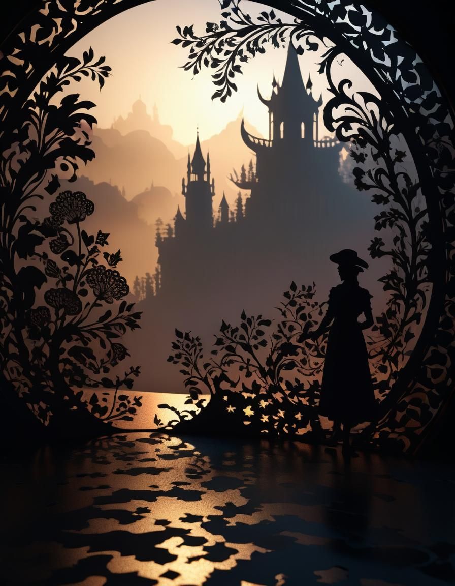 Backlit Fantasy Realm in Shadow Play