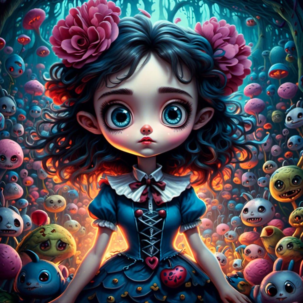 Chibi Alice in Wonderland Art Masterpiece