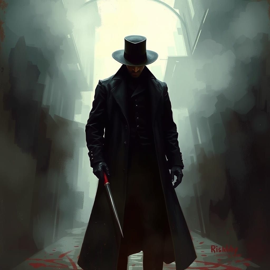 Sinister Figure in 19th Century London Alleyway